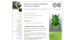 Desktop Screenshot of naturkundemuseum.uni-halle.de